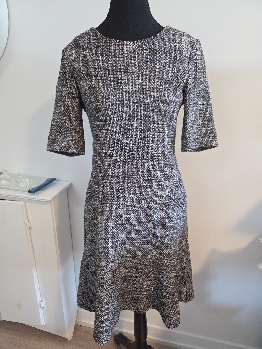LK Bennett tulip hem cotton tweed "Cynthia"dress Sz 4